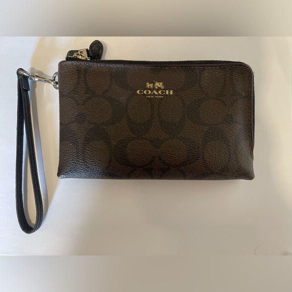 Coach Handbags - Coach brown double sided zipper wristlet